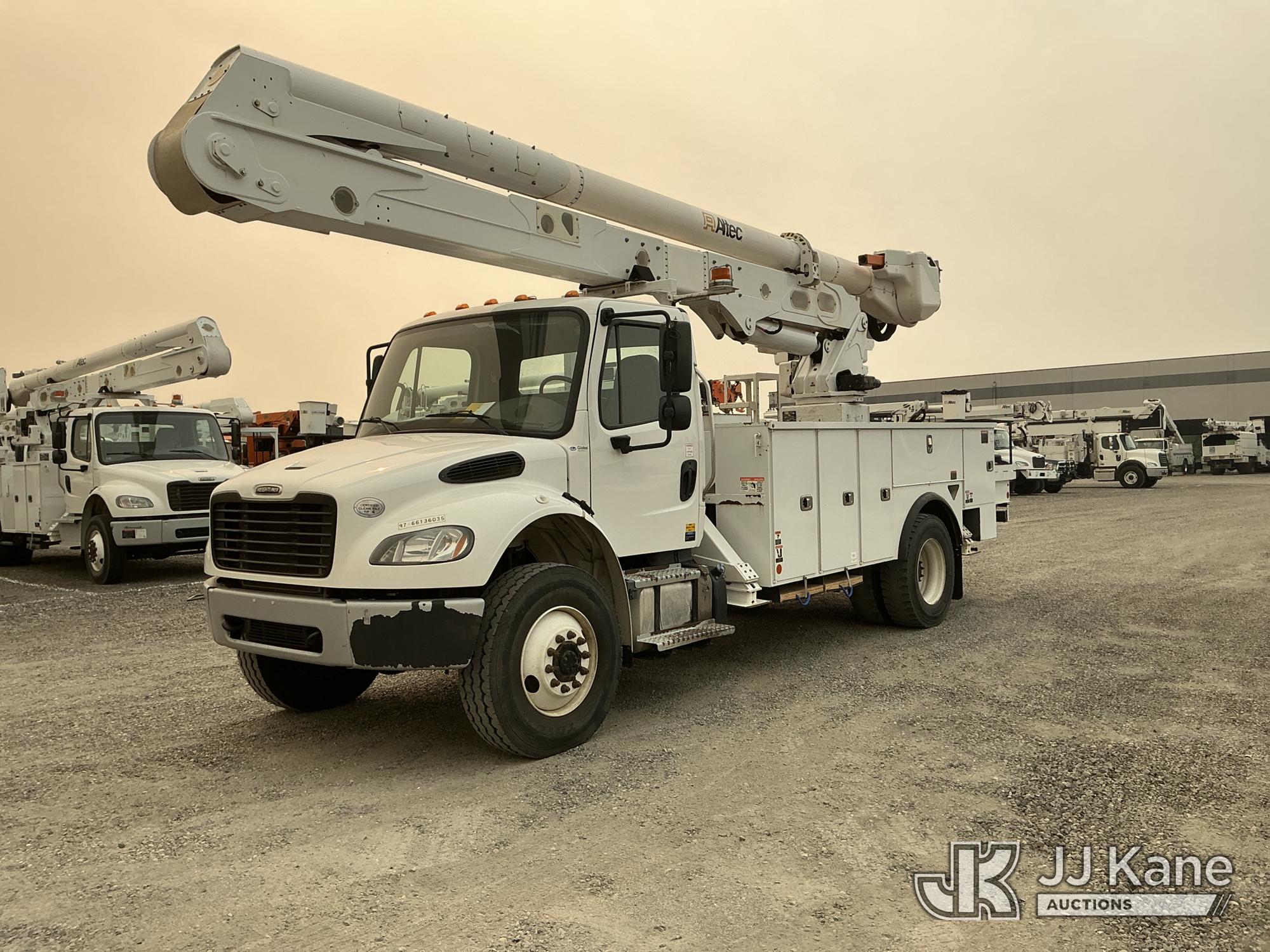 Altec AA55, Material Handling Bucket Truck rear mounted on 2020 Freightliner M2-106 Utility Truck