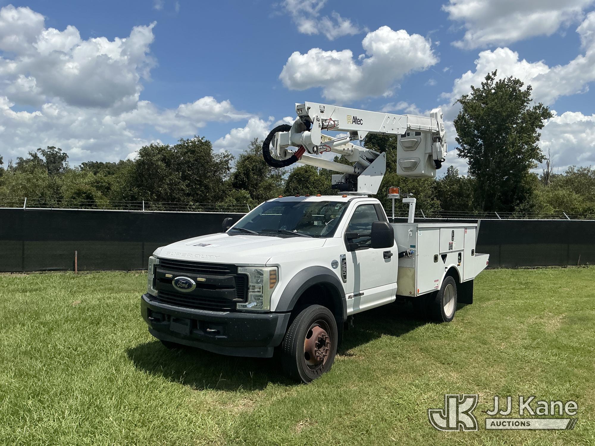 Altec AT37G, Articulating & Telescopic Bucket Truck mounted behind cab on 2019 Ford F550 Service Truck