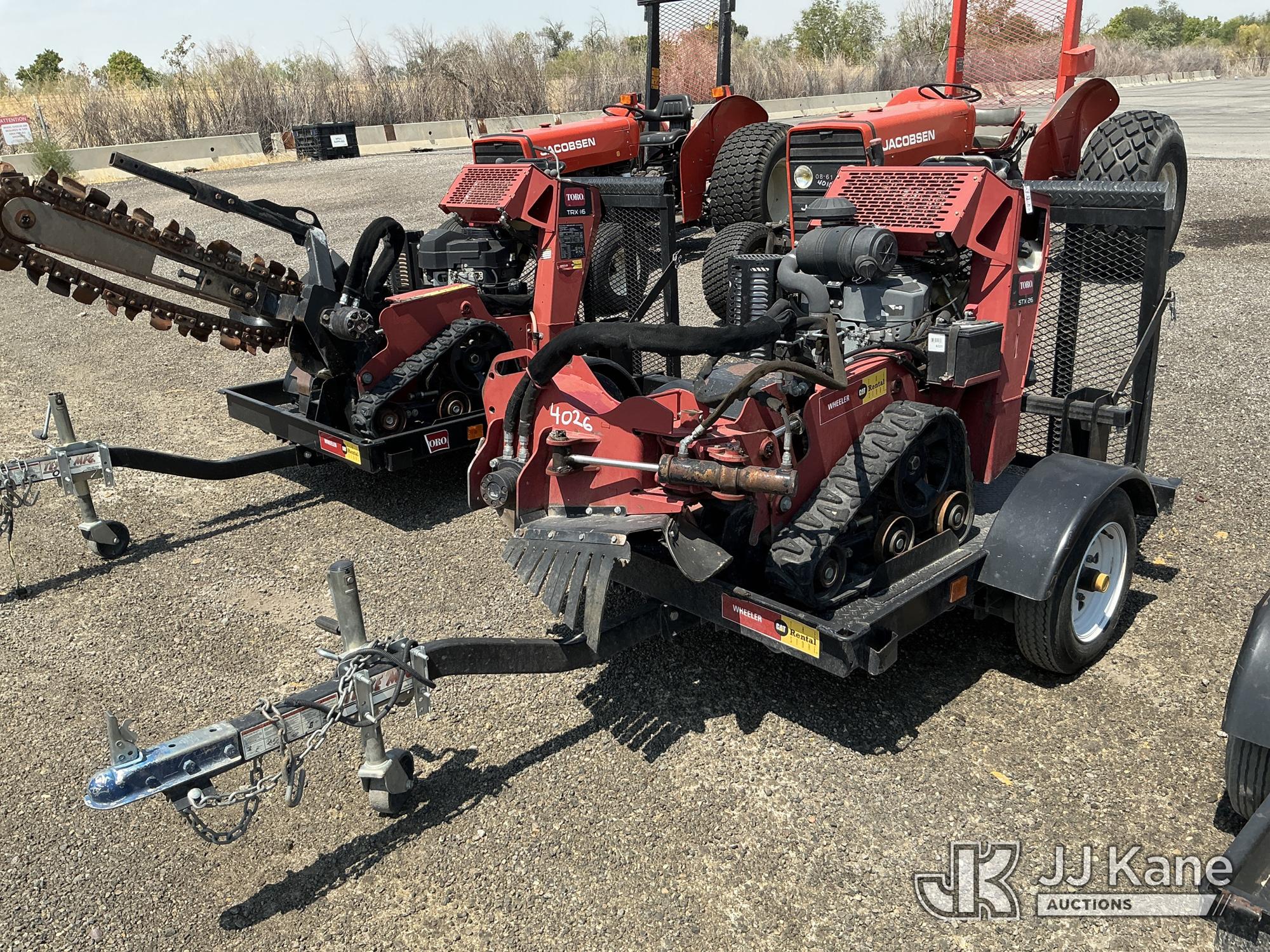 Toro STX-26 Walk-Behind Stump Grinder, Trailer is Non-Titled