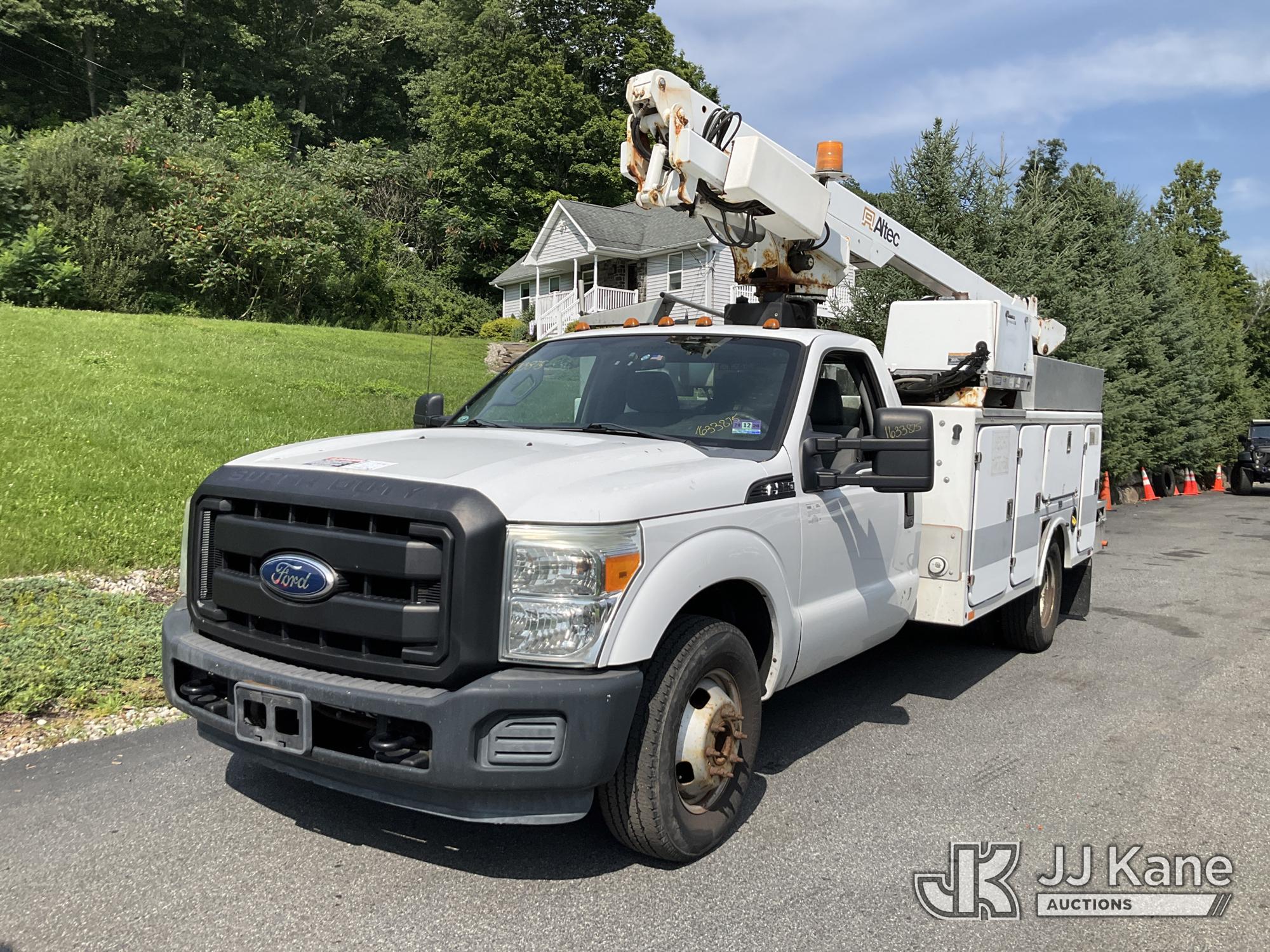 Altec AT200A, Telescopic Non-Insulated Bucket Truck mounted behind cab on 2012 Ford F350 2WD Service Truck