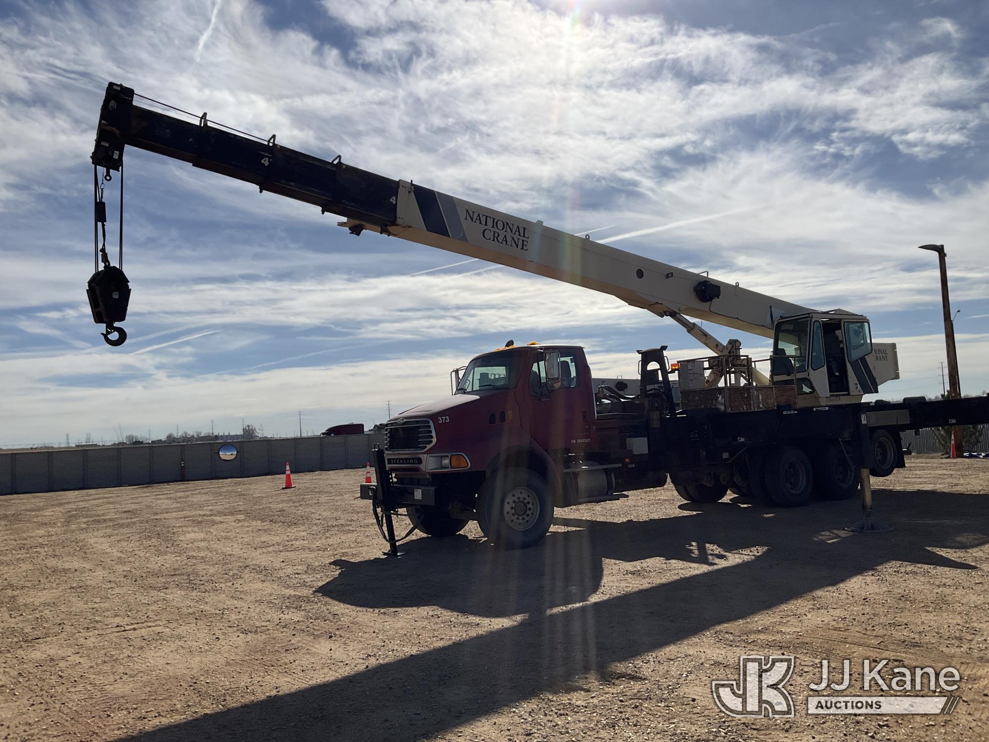 National 1800, Hydraulic Truck Crane rear mounted on 2007 Sterling LT9500 T/A Flatbed/Utility Truck