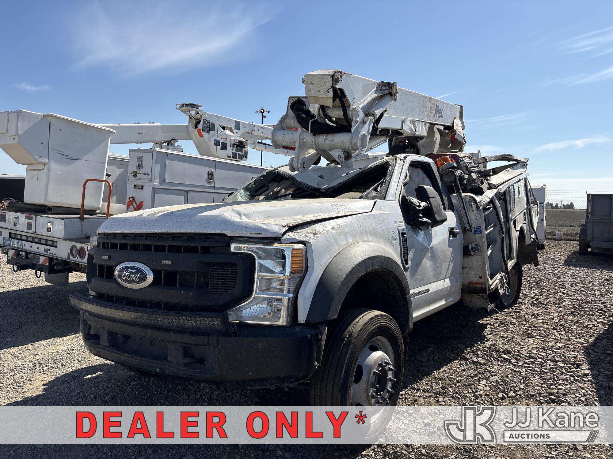 Altec AT48M, Articulating & Telescopic Material Handling Bucket Truck mounted behind cab on 2020 Ford F-550 Regular Cab DRW Utility Truck