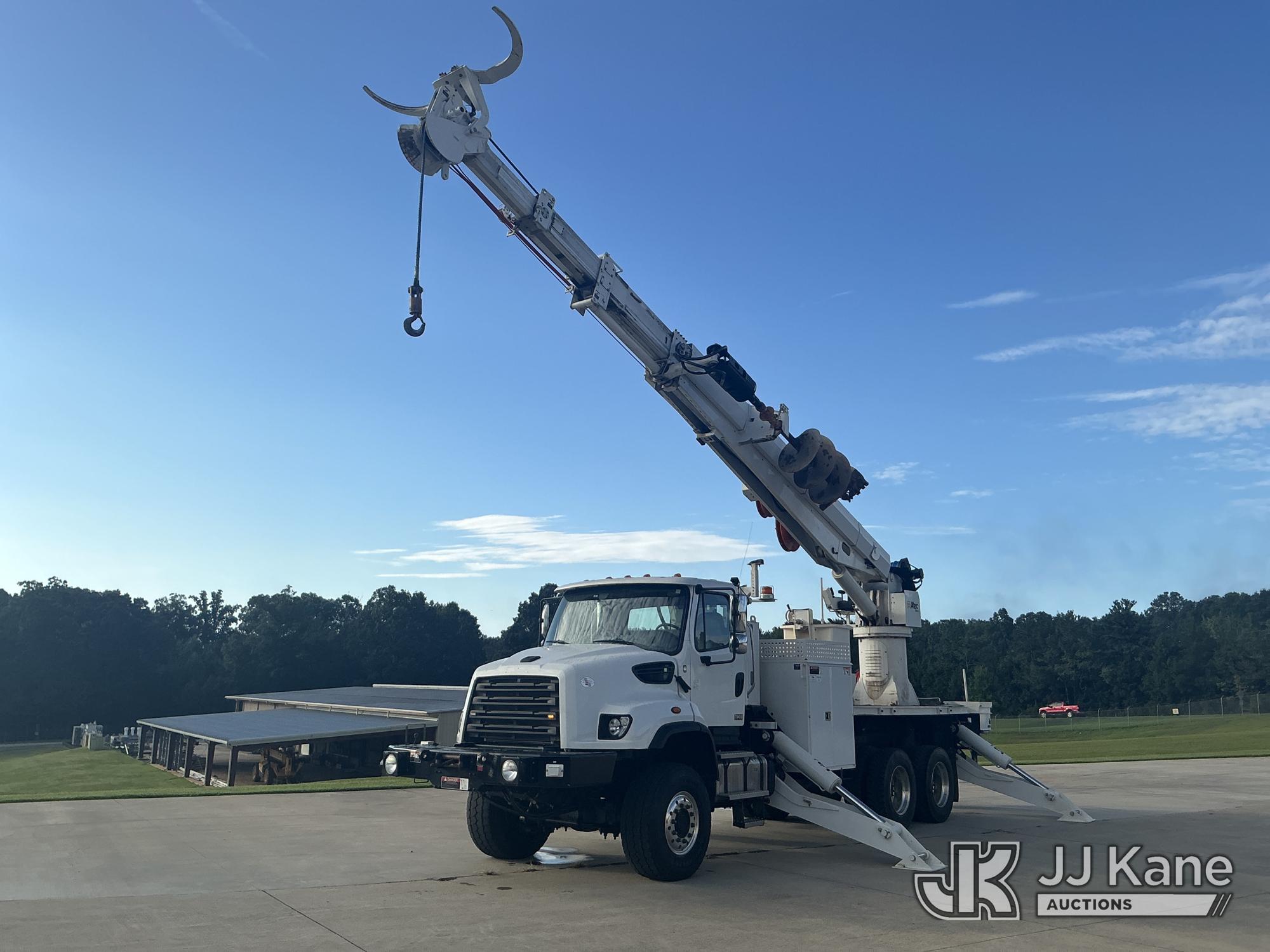 Altec DT80, Digger Derrick rear mounted on 2020 Freightliner 114SD 6X6 Flatbed/Utility Truck, (Coop Unit)