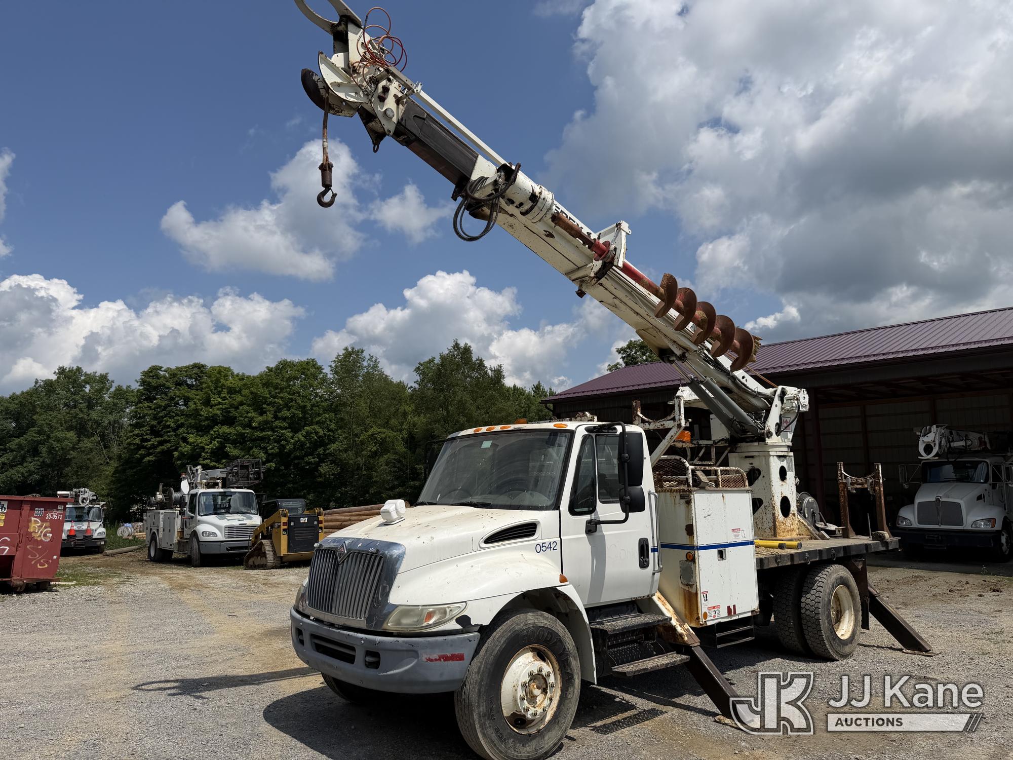 Telelect Commander 4047, Digger Derrick rear mounted on 2006 International 4300 Flatbed/Utility Truck