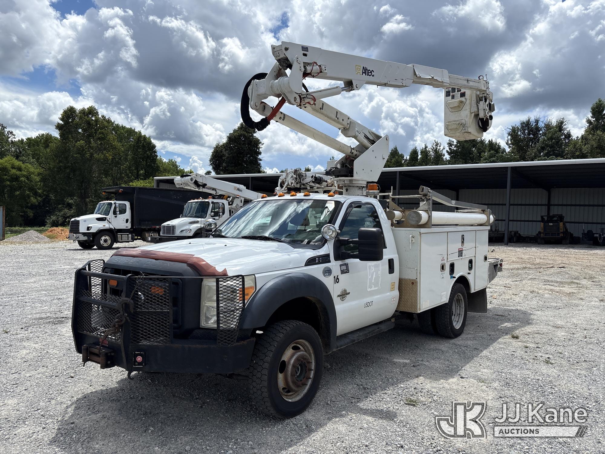 Altec AT37G, Articulating & Telescopic Bucket Truck mounted behind cab on 2015 Ford F-550 Regular Cab DRW Service Truck, (Co-op Owned)