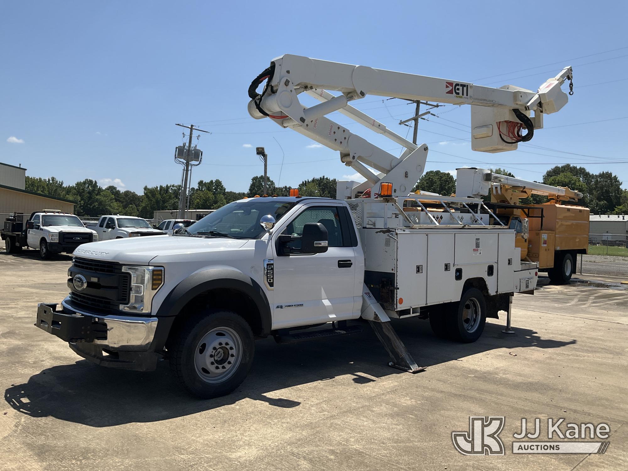 ETI ETCMH37IH, Articulating & Telescopic Material Handling Bucket Truck mounted behind cab on 2019 Ford F-550 Service Truck