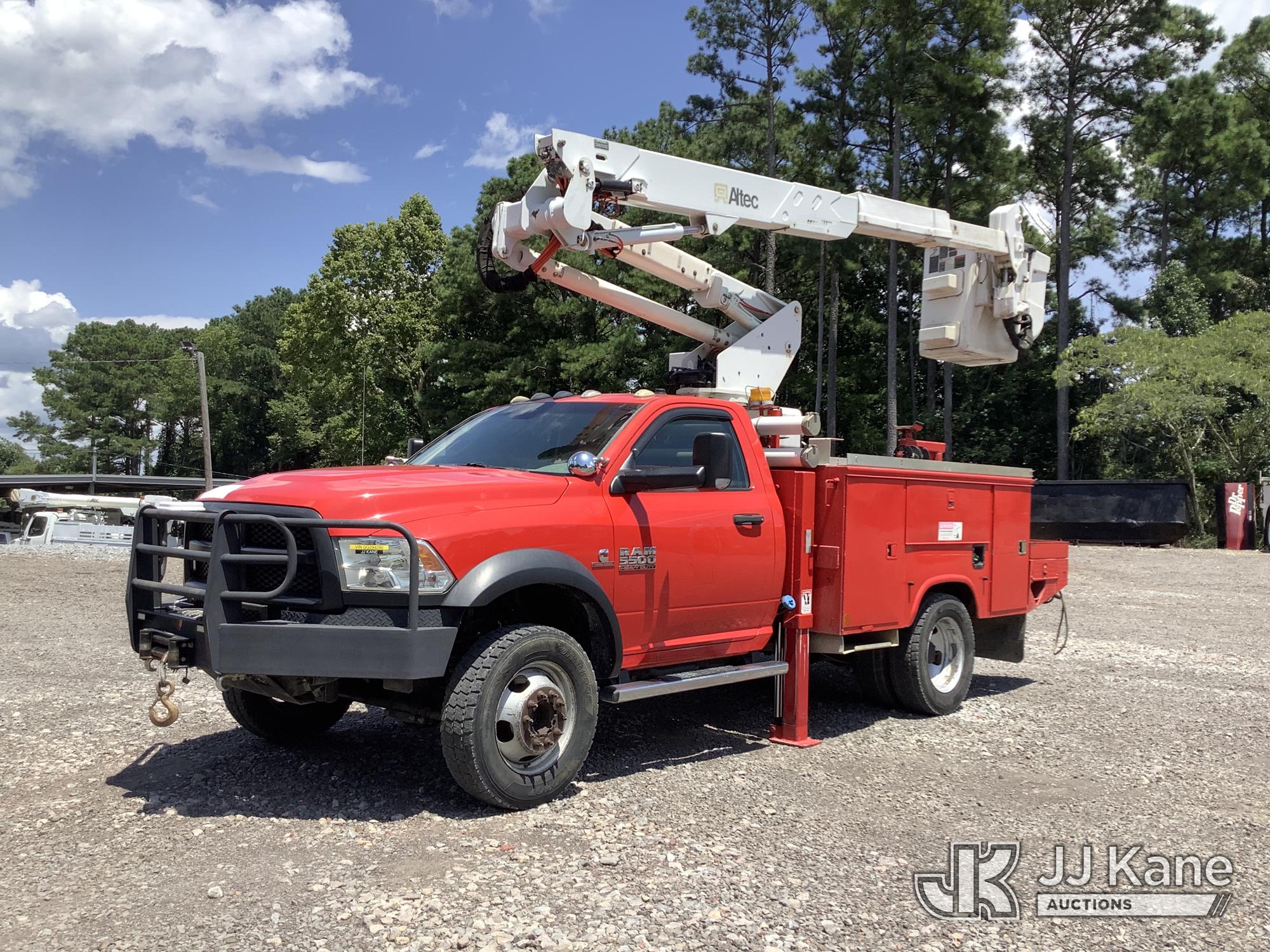 Altec AT37G, Articulating & Telescopic Bucket Truck mounted behind cab on 2016 RAM 5500 Service Truck