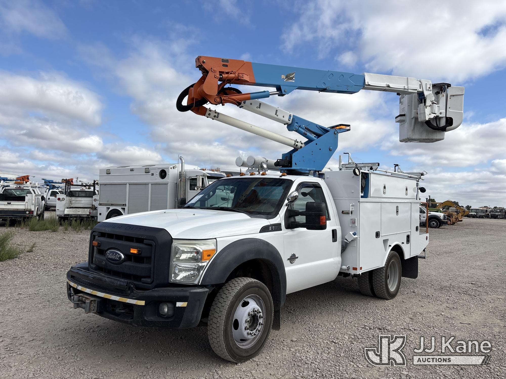 Altec AT37G, Articulating & Telescopic Bucket mounted behind cab on 2013 Ford F-550 Regular Cab DRW Service Truck