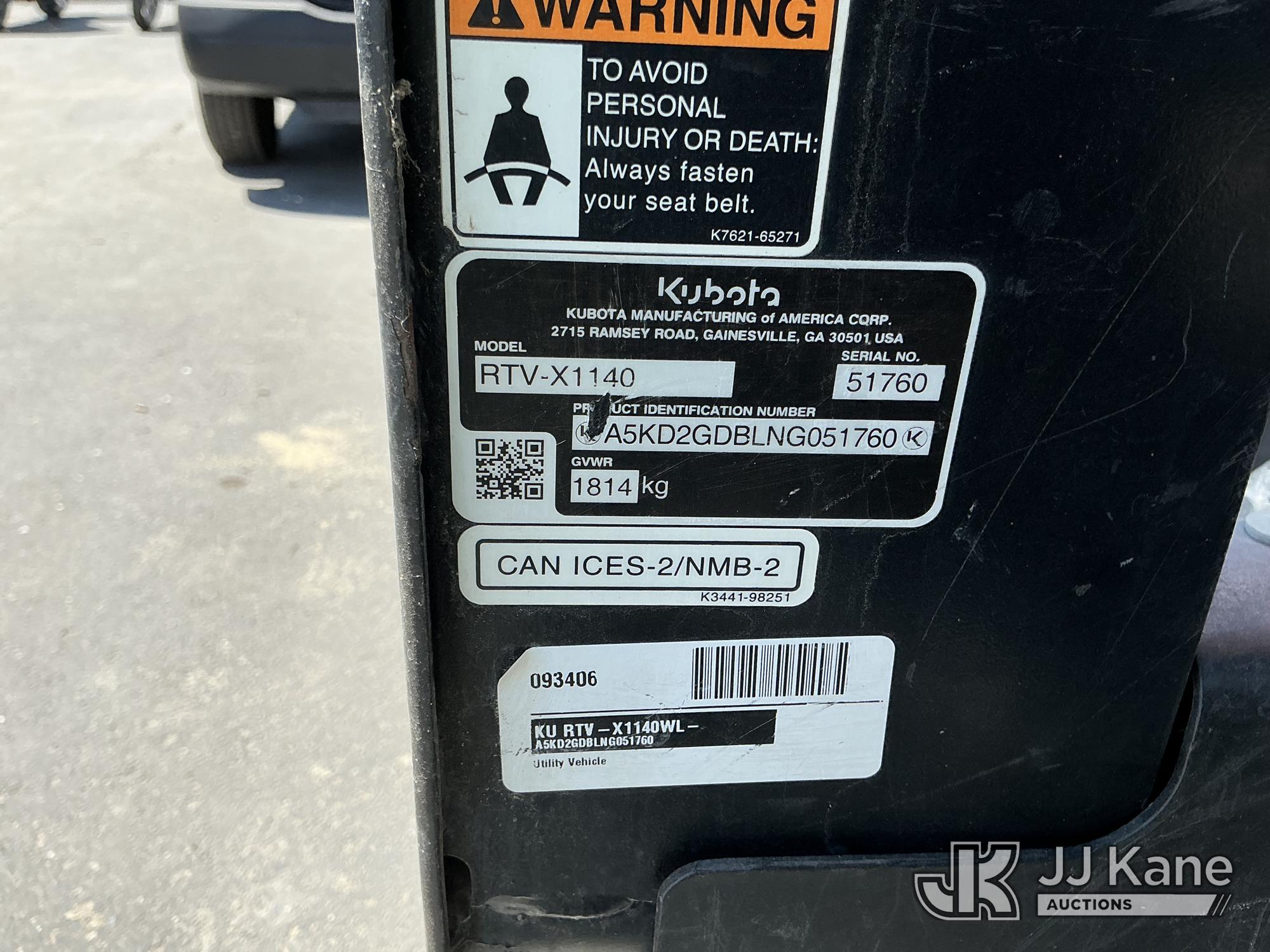 2022 Kubota RTVX1140 4X4