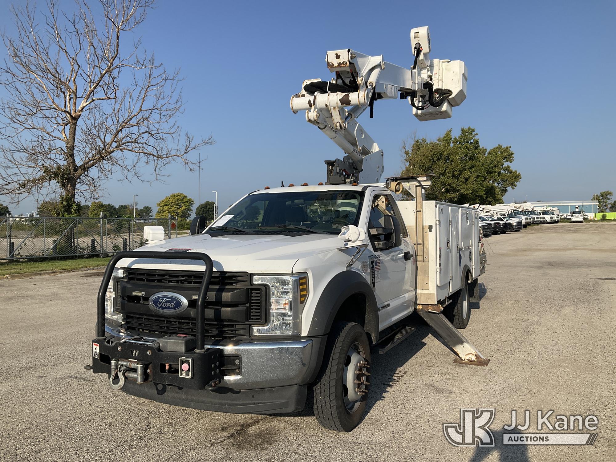 Altec AT41-MH, Articulating & Telescopic Material Handling Bucket Truck mounted behind cab on 2019 Ford F-550 Regular Cab DRW Service Truck