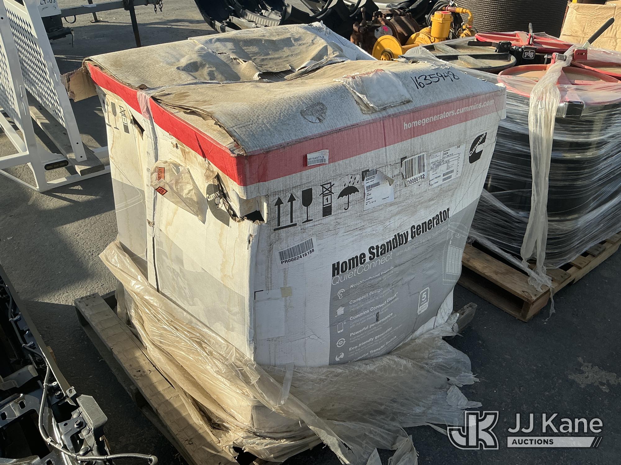 Cummins Home Generator (Appears New) NOTE: This unit is being sold AS IS/WHERE IS via Timed Auction and is located in Dixon