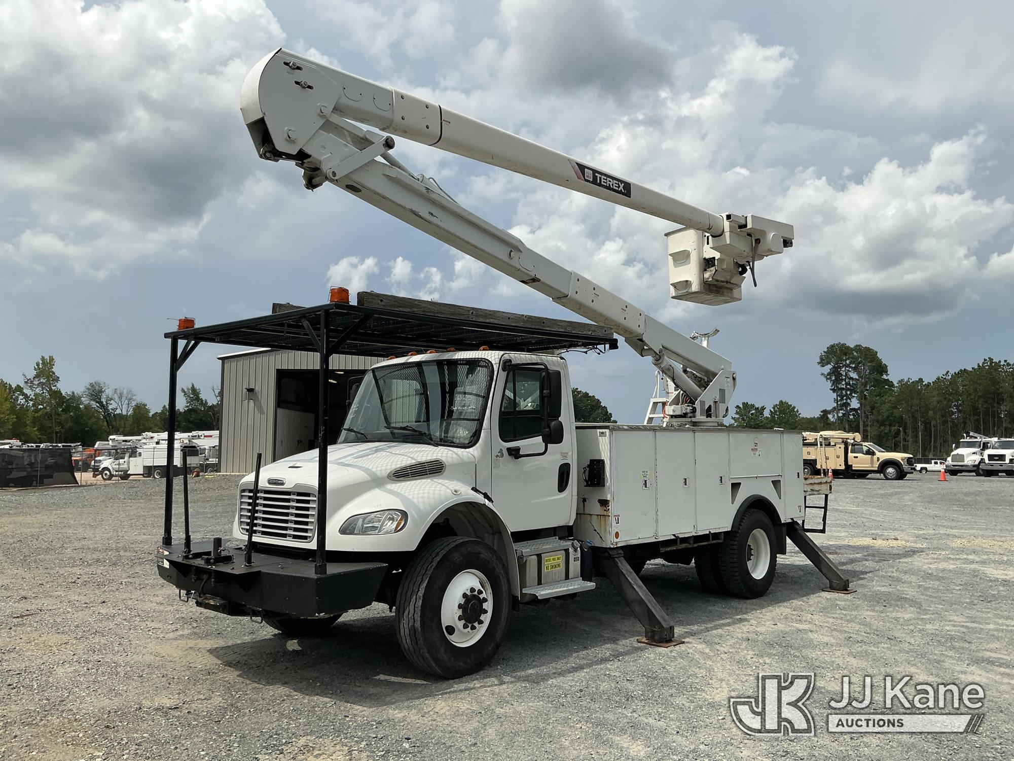 HiRanger 5TC-55MH, Material Handling Bucket Truck rear mounted on 2014 Freightliner M2 106 4X4 Utility Truck