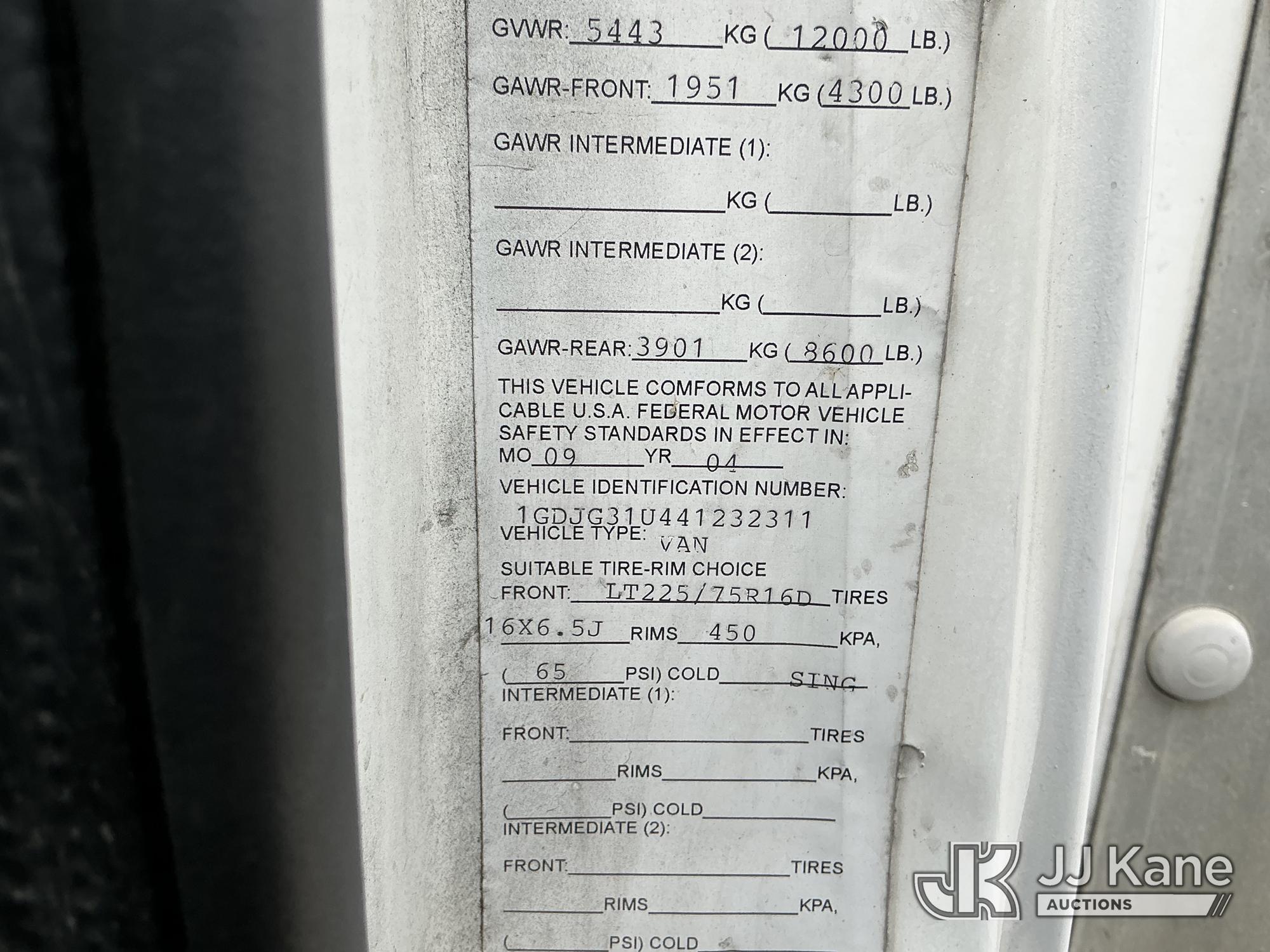 2004 GMC SAVANA G3500