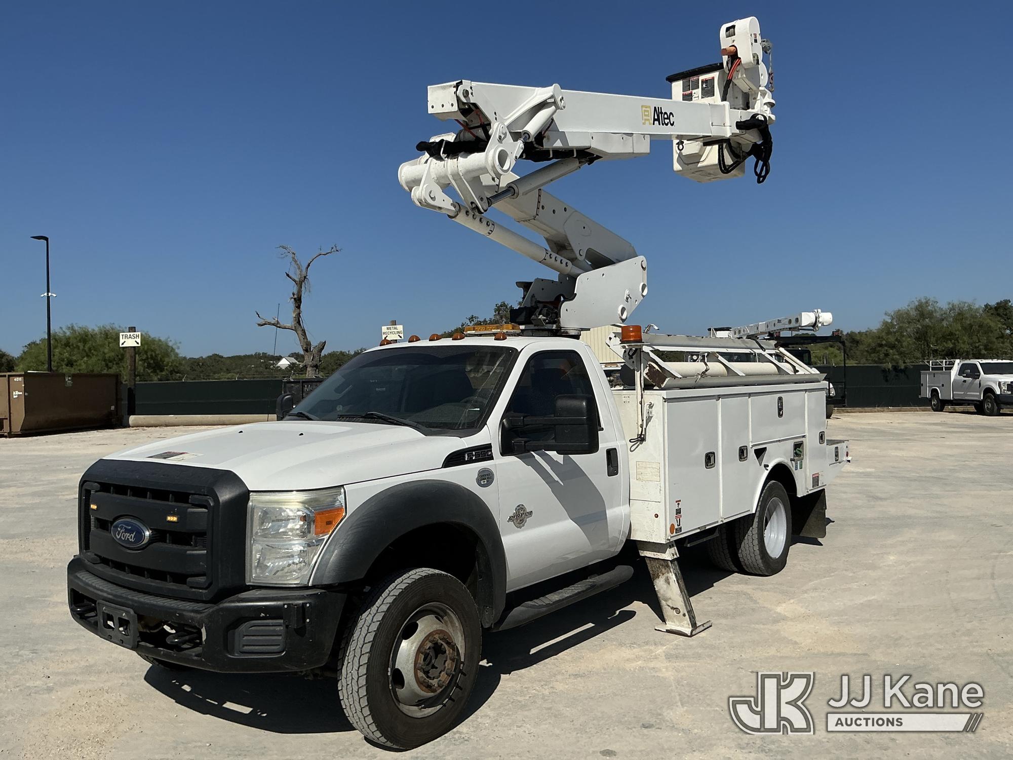 Altec AT41M, Articulating & Telescopic Material Handling Bucket Truck mounted behind cab on 2016 Ford F-550 Service Truck, Co-Operative Owned & Maintained