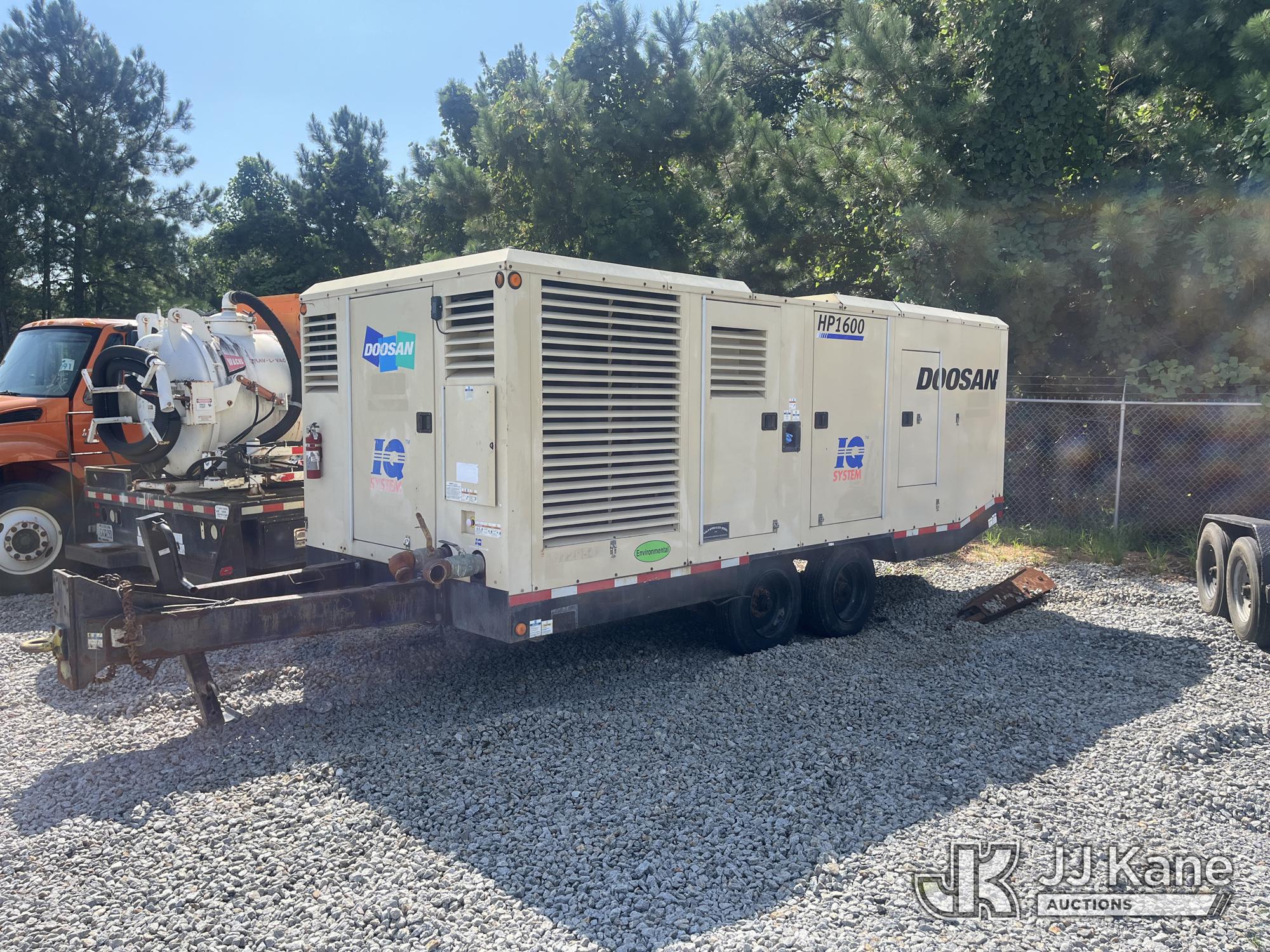 2017 Doosan HP1600 Portable Air Compressor, trailer mtd.