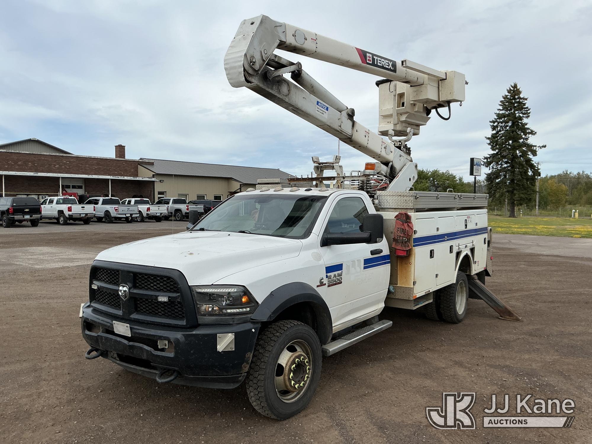 HiRanger HR37-M, Material Handling Bucket Truck mounted behind cab on 2015 RAM 5500 Service Truck