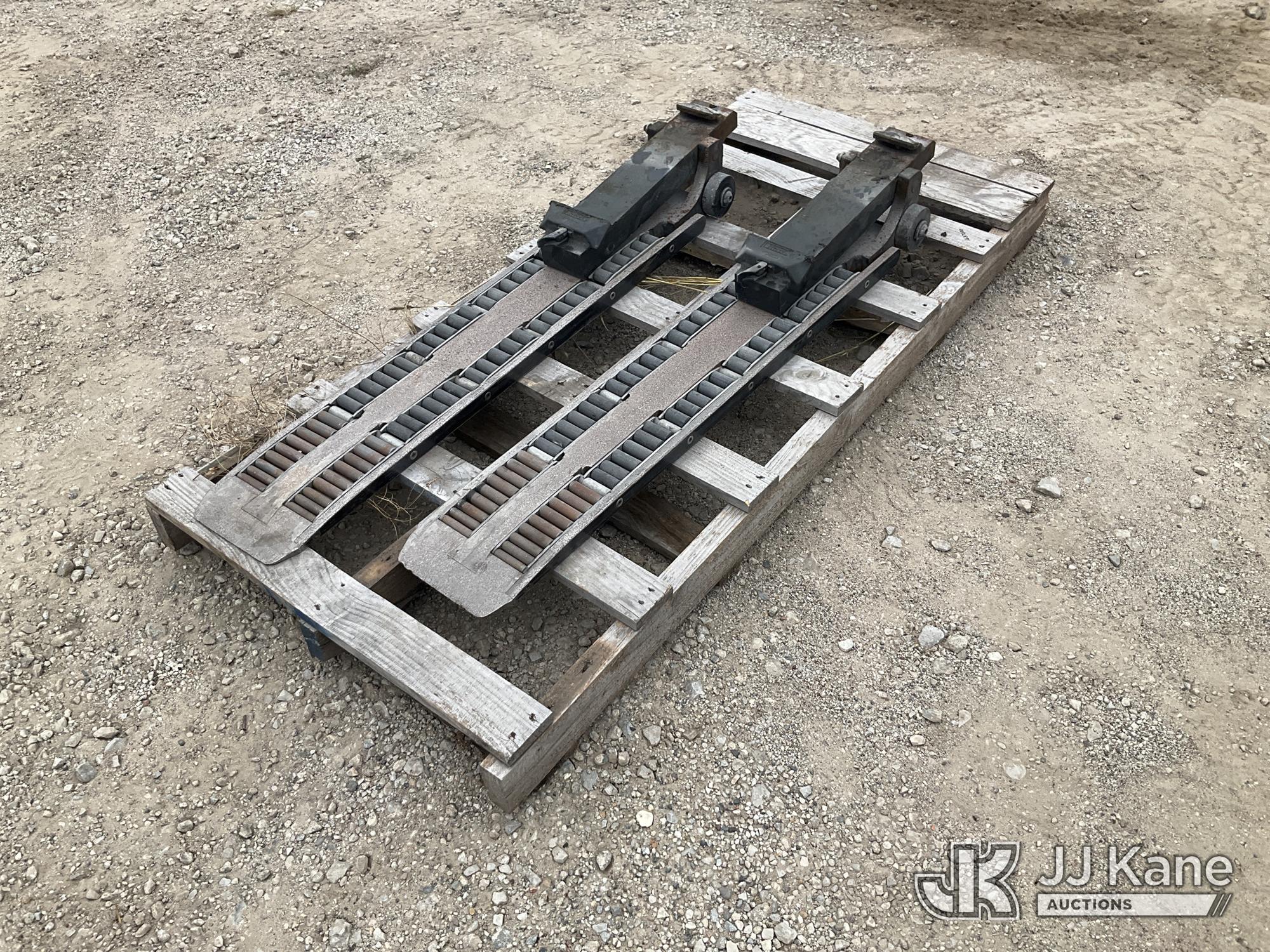 (2) Vester V072A Roller-Type Forklift Fork Extensions/Caster Fork Attachments. Heavy-duty steel construction with integrated roller tracks and caster wheel assemblies. NOTE: This unit is being sold AS IS/WHERE IS via Timed Auction and is located in Des Moines