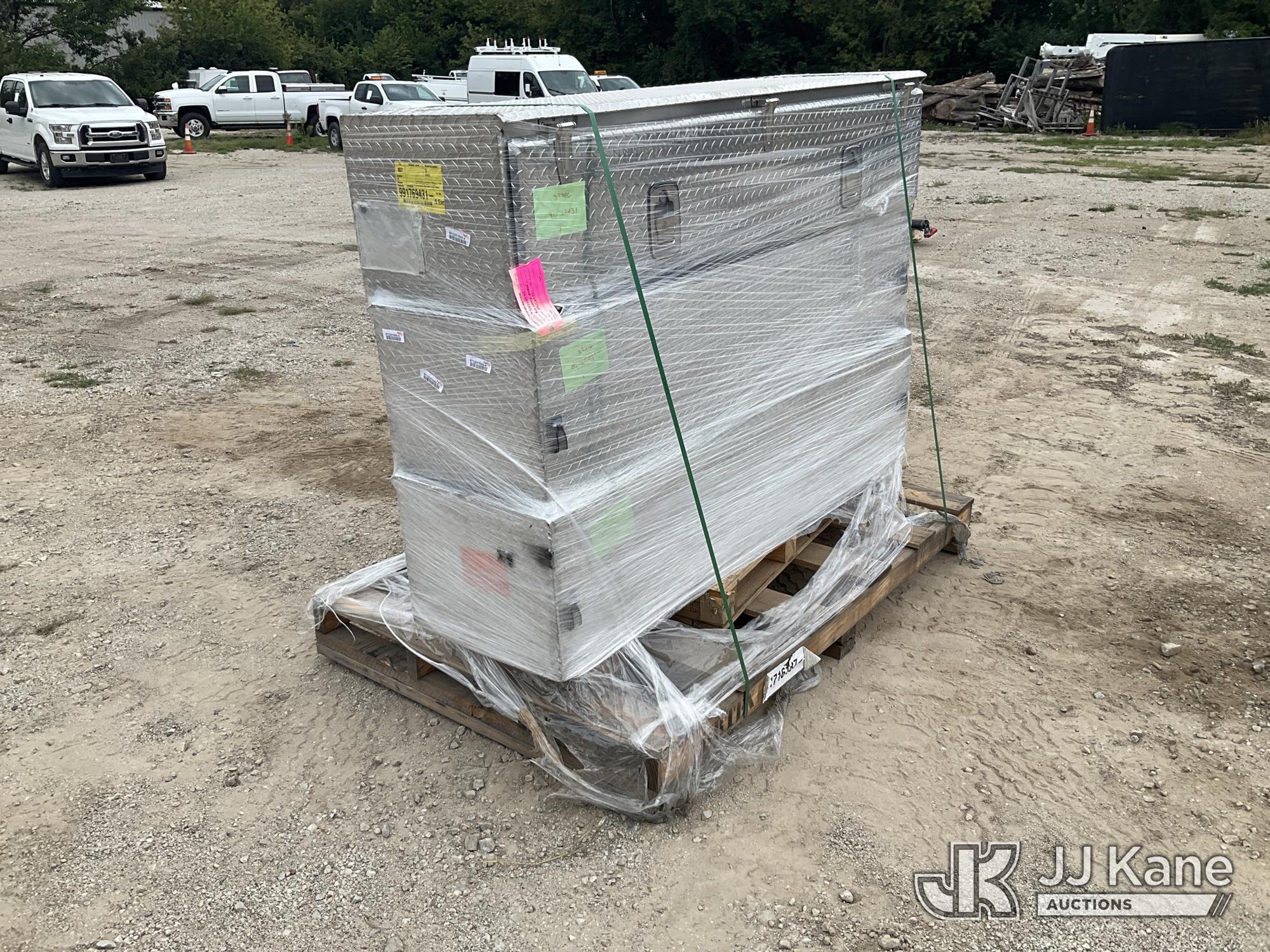 (3) aluminum treadplate storage boxes