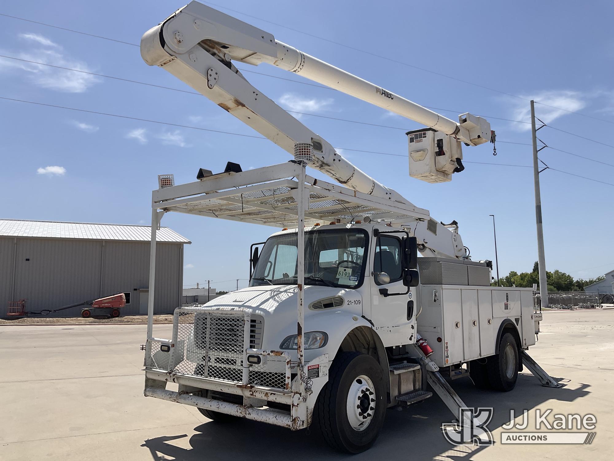 Altec AA755MH, Material Handling Bucket Truck rear mounted on 2013 Freightliner M2 106 Utility Truck, Utility Company Owned & Maintained