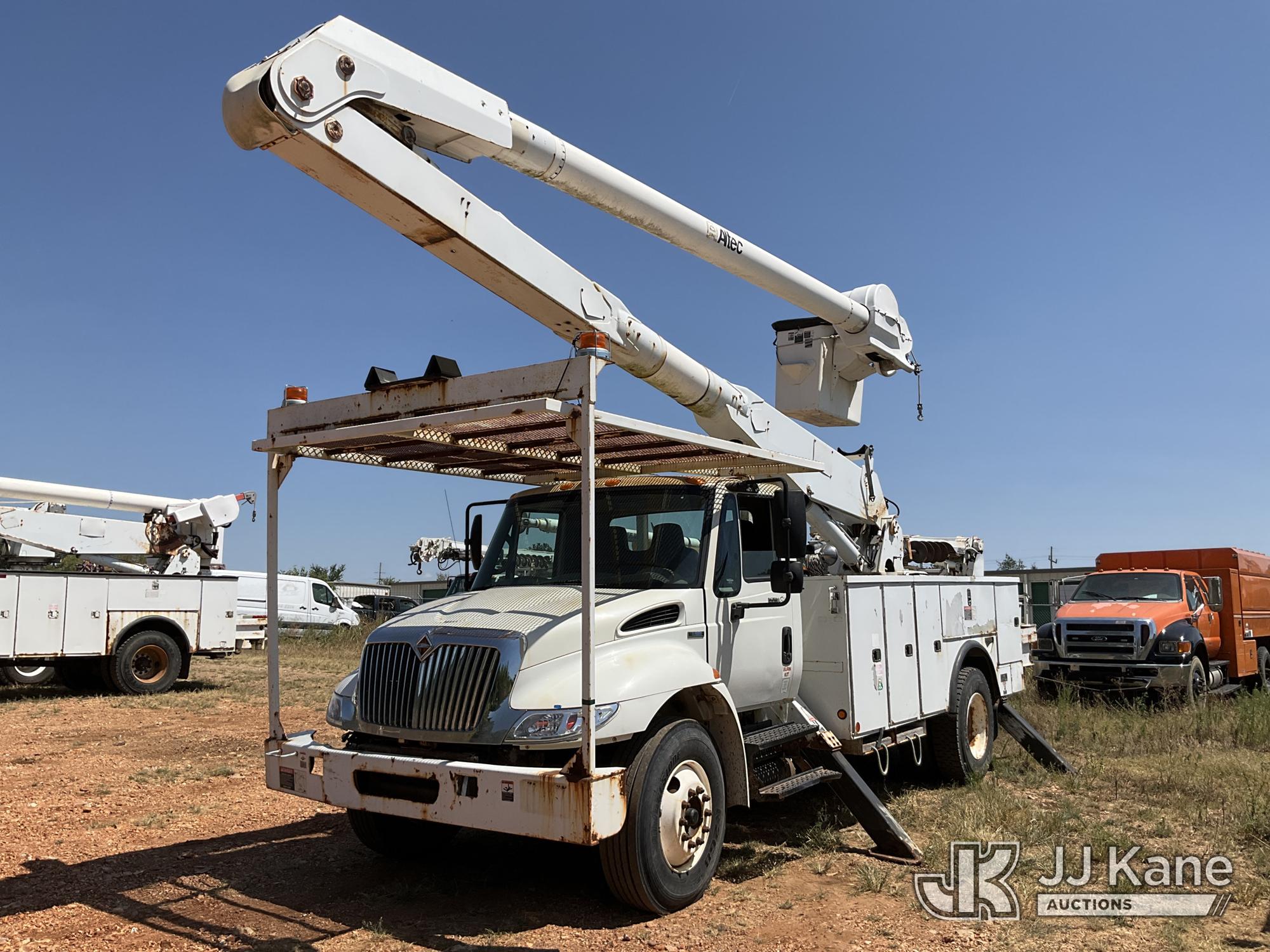 Altec AA755, Material Handling Bucket Truck rear mounted on 2008 International 4300 Utility Truck