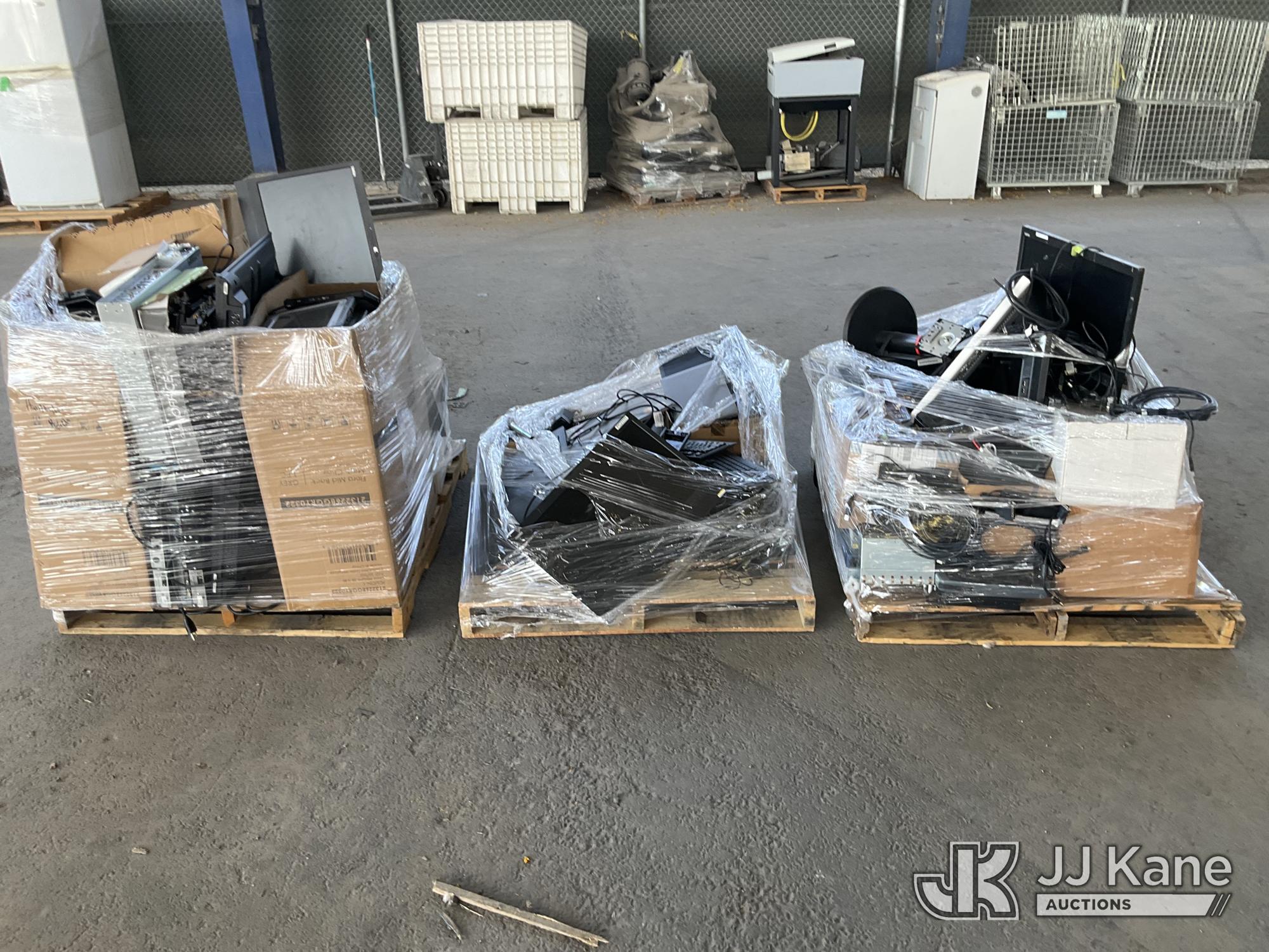 (3 Pallets) Electronics (Used) NOTE: This unit is being sold AS IS/WHERE IS via Timed Auction and is located in Jurupa Valley