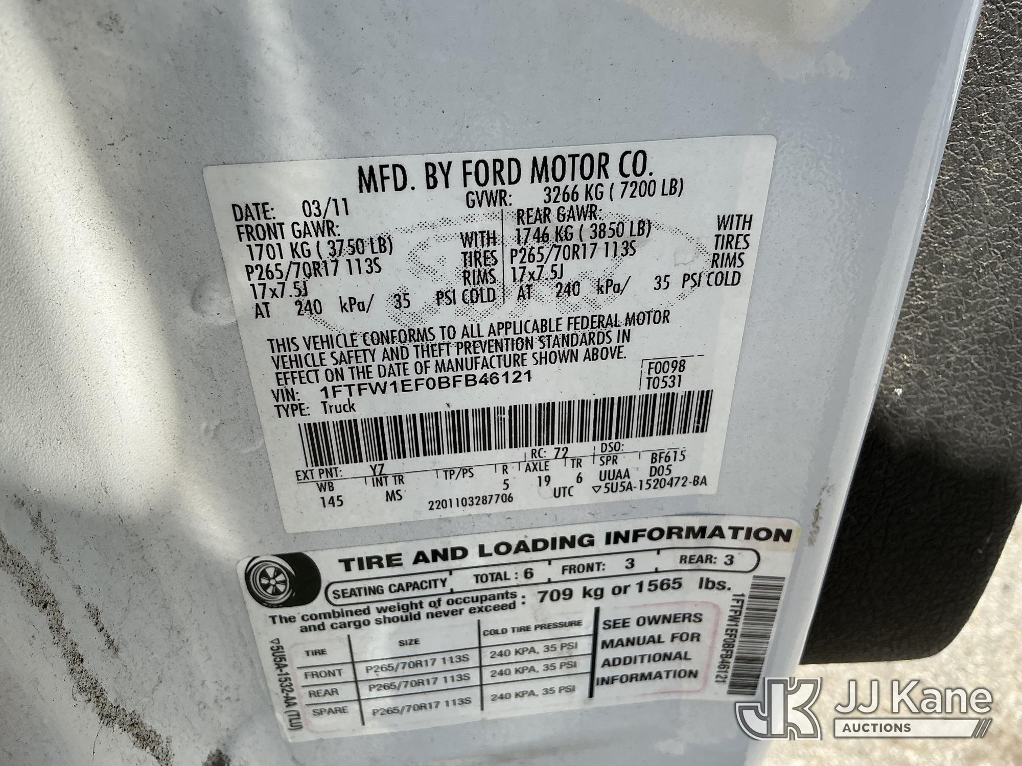 2011 Ford F150 4X4