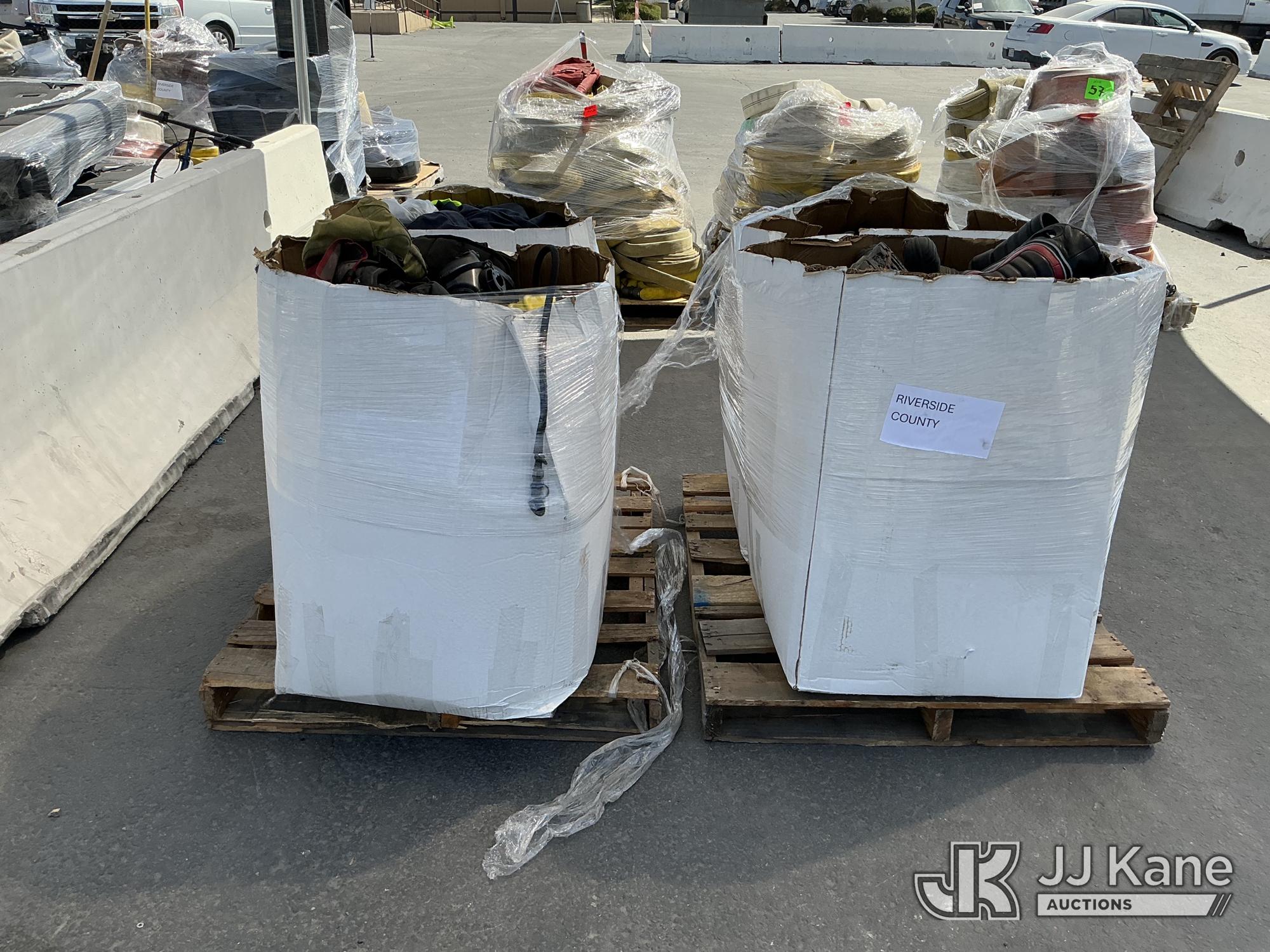 (2 Pallets) Fire Fighter Equipment & Clothing (Used) NOTE: This unit is being sold AS IS/WHERE IS via Timed Auction and is located in Jurupa Valley