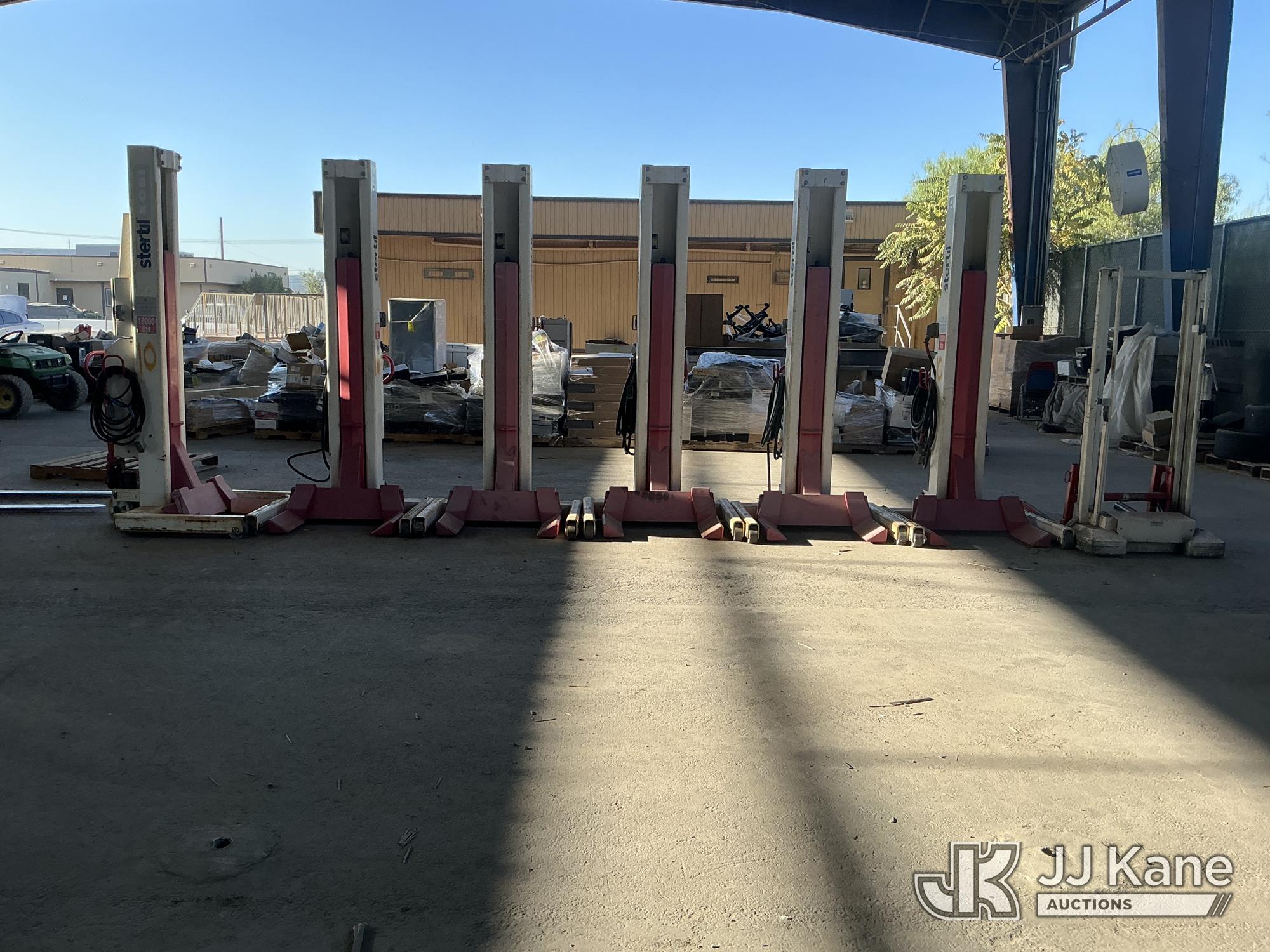(6) Stertil Auto Lifts & Wheel Dolly (Used) NOTE: This unit is being sold AS IS/WHERE IS via Timed Auction and is located in Jurupa Valley