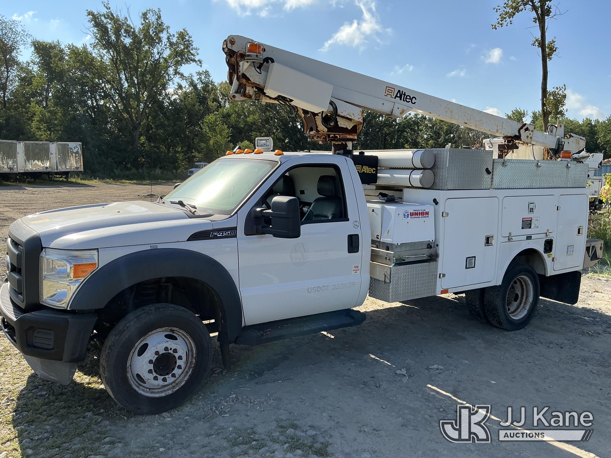 Altec AT200A, Telescopic Non-Insulated Bucket Truck mounted behind cab on 2012 Ford F-450 SD Service Truck