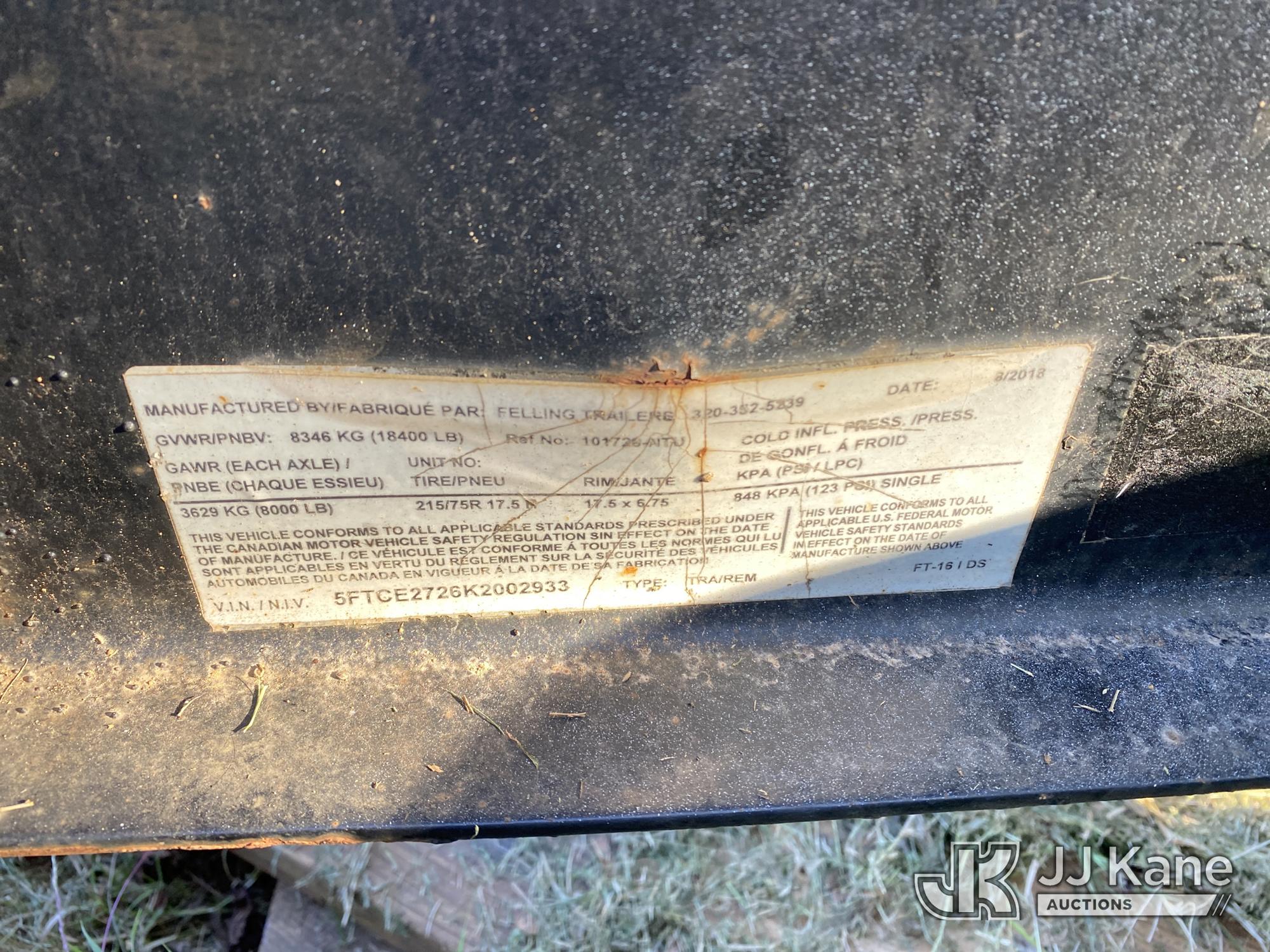 2019 Felling Trailers, Inc. FT16