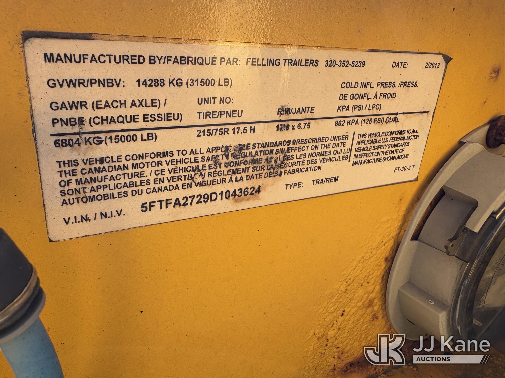 2013 Felling Trailers, Inc. FT-30-2-TBT