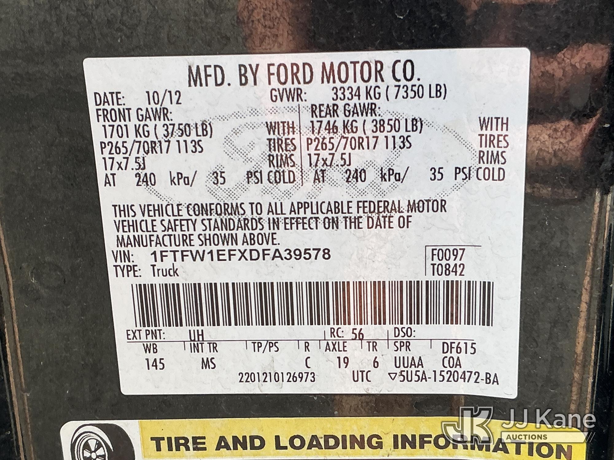 2013 Ford F150 4X4