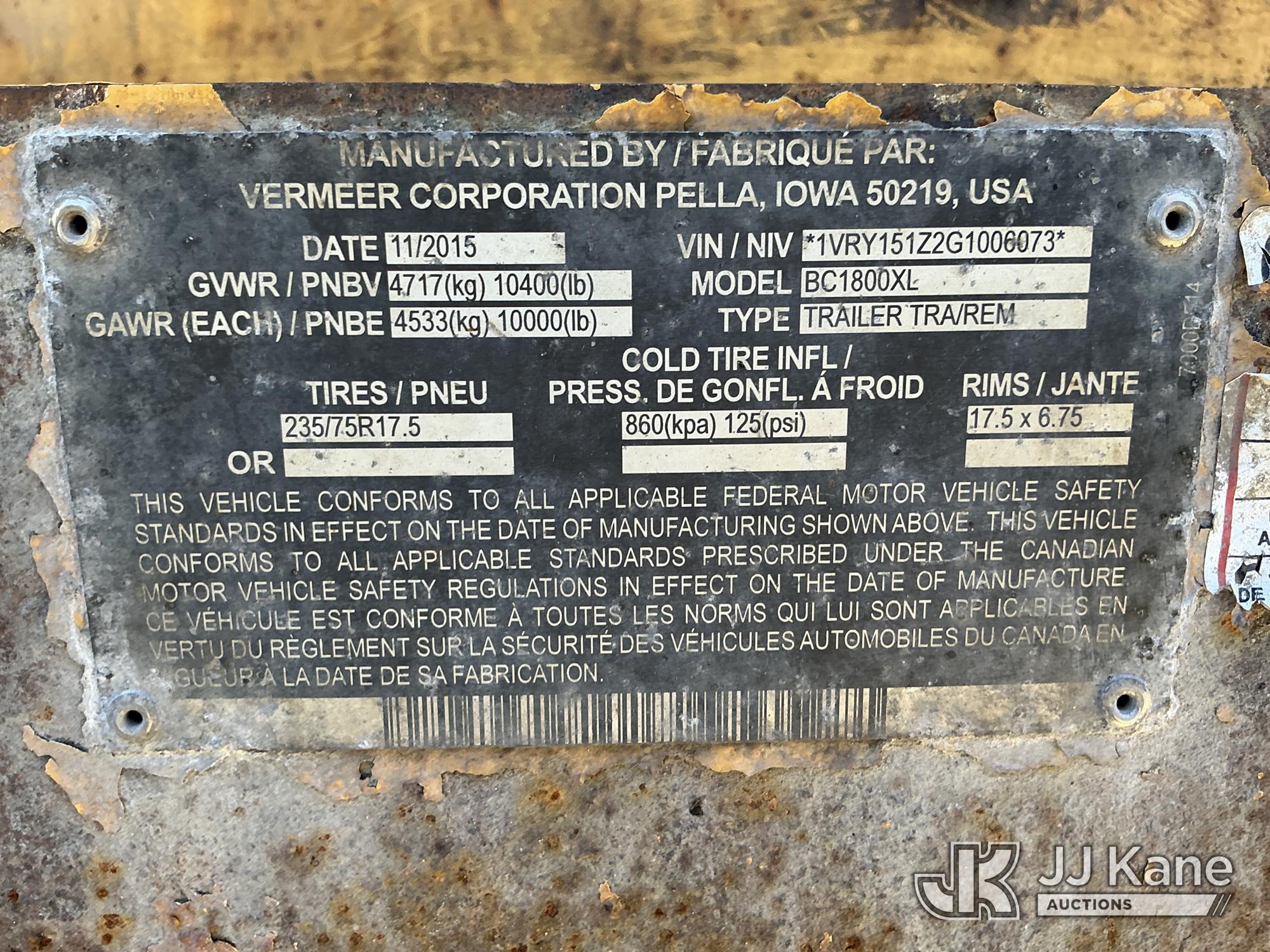 2016 Vermeer BC1800XL