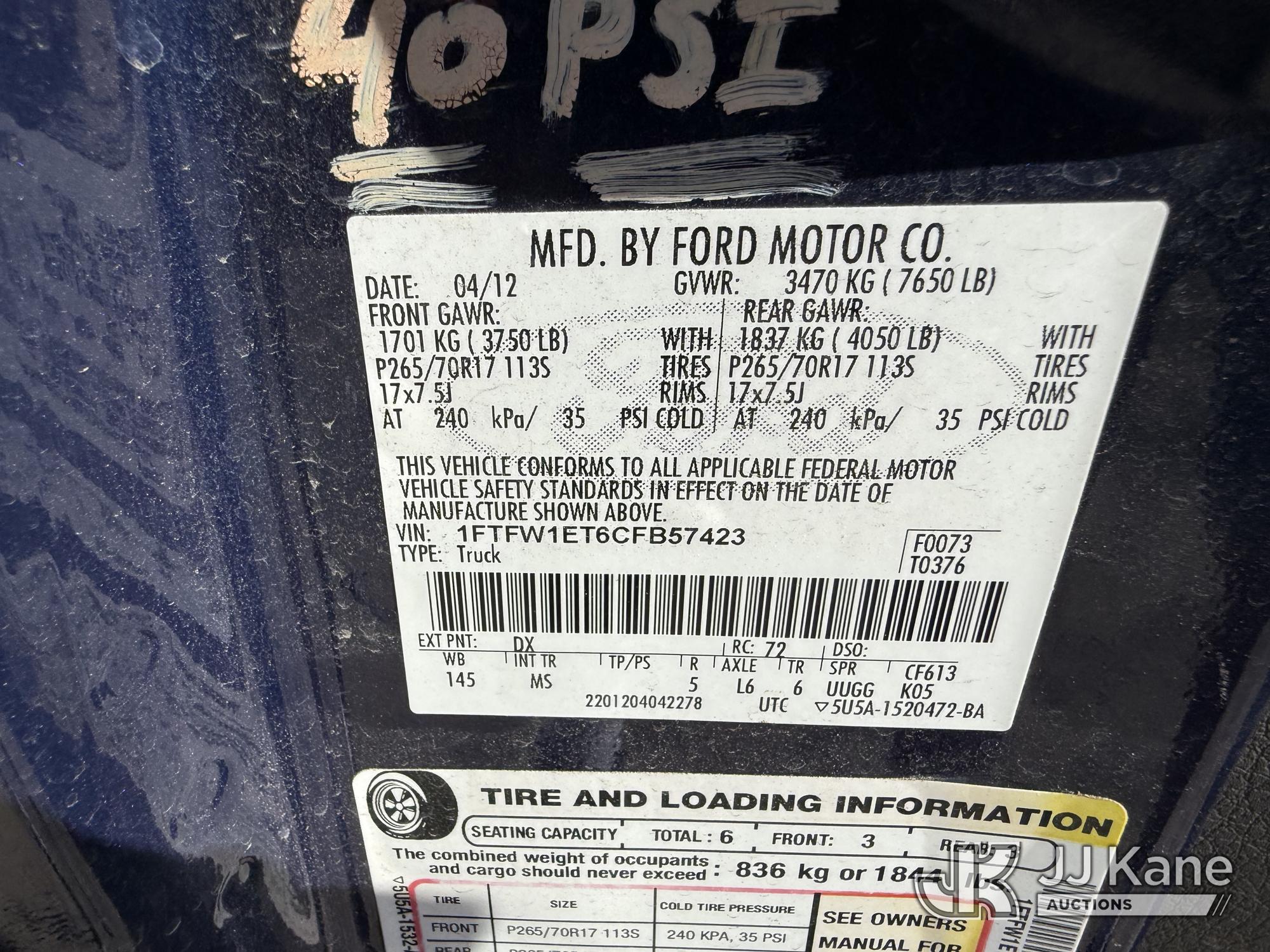 2012 Ford F150 4X4