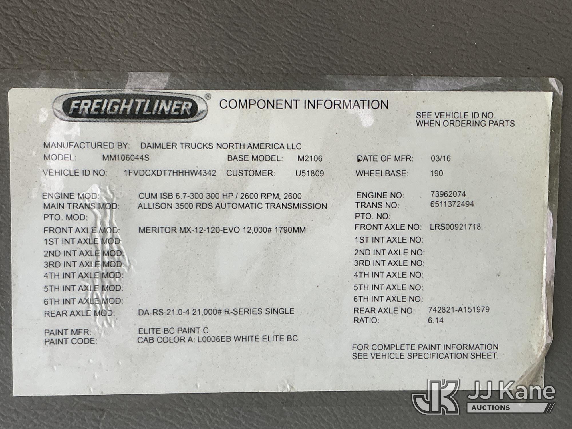 2017 Freightliner M2 106 4X4