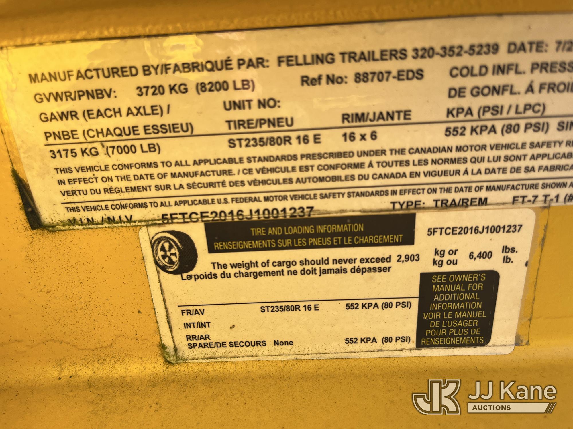 2018 Felling Trailers, Inc. FT-7 T-1